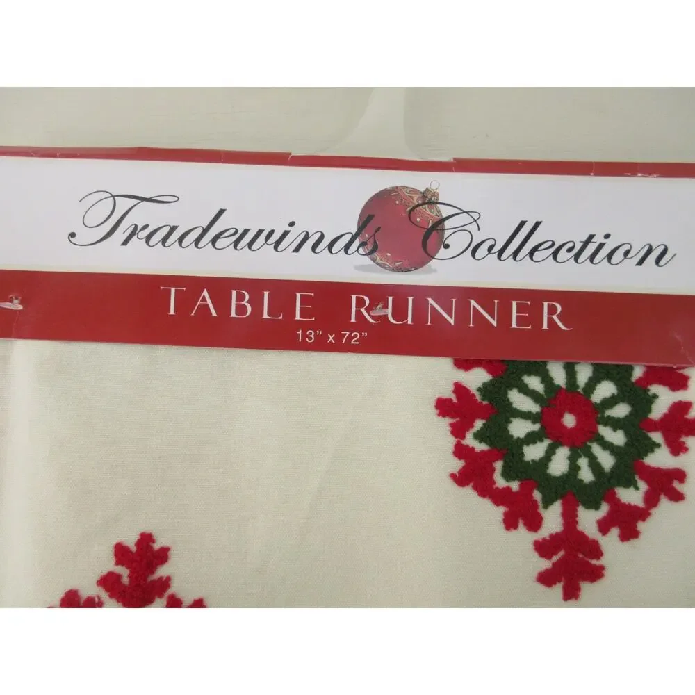 TRADEWINDS COLLECTION PUNCH NEEDLEPOINT LOOK STITCH CHRISTMAS TABLE RUNNER 13-72